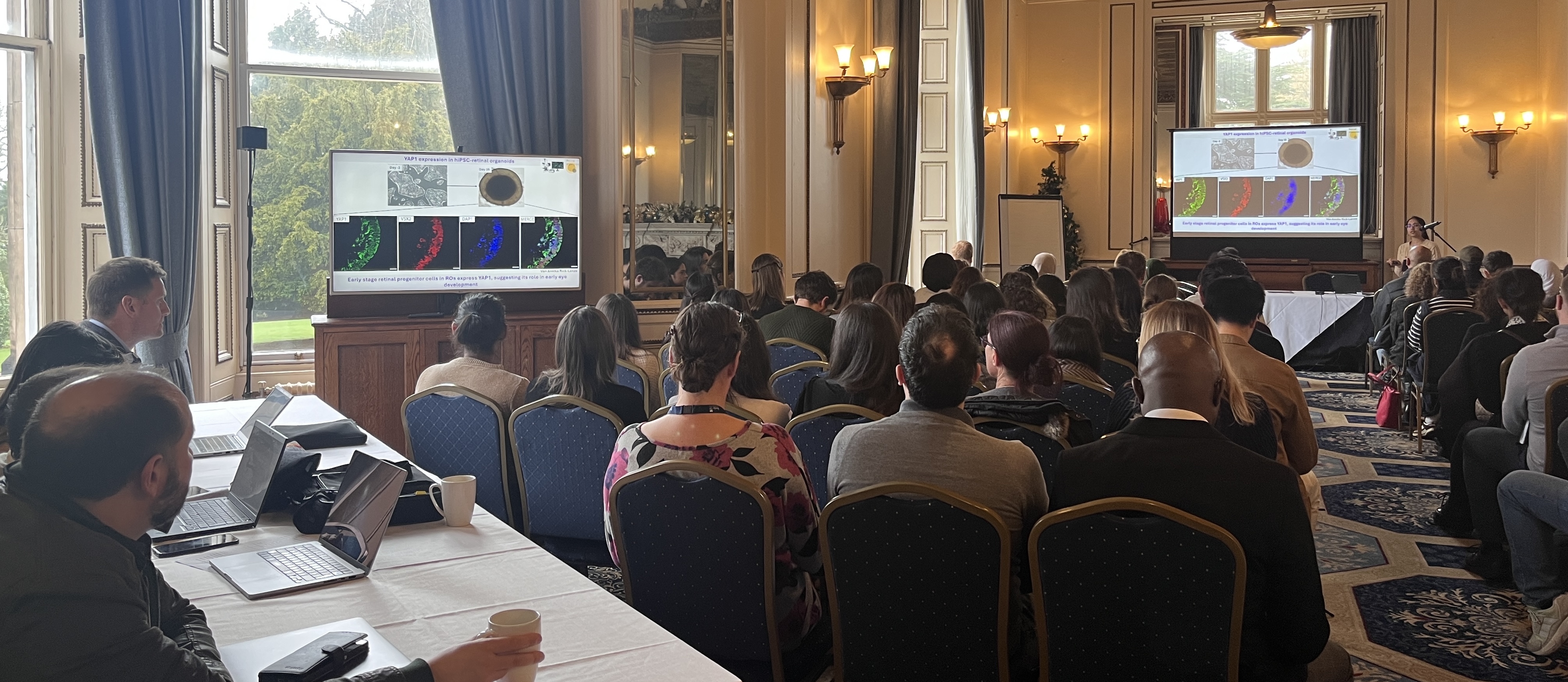 Attendees listen attentively at the 2025 Mercia Stem Cell Alliance meeting