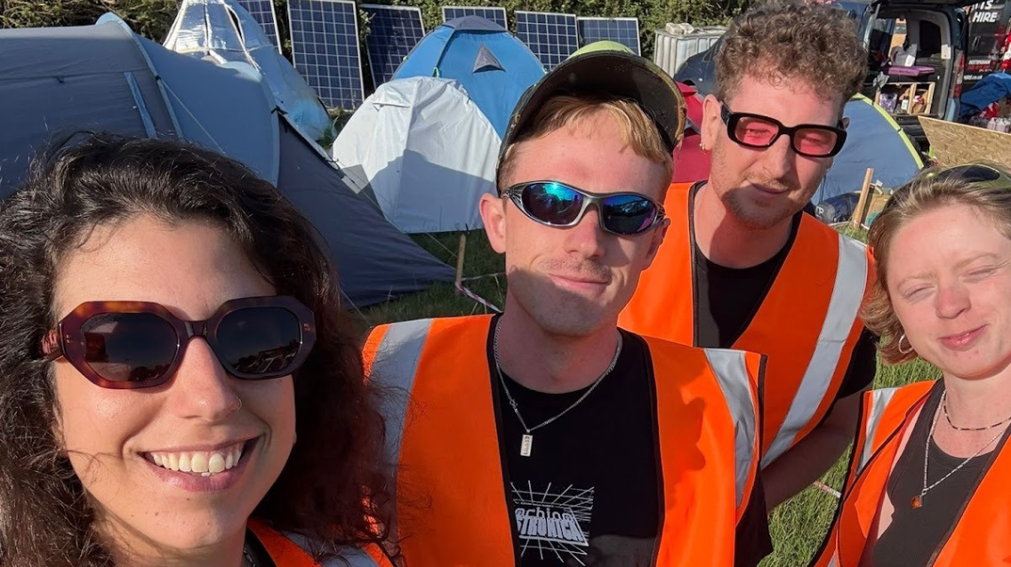 Senseshift team in hi-vis at Glastonbury Festival