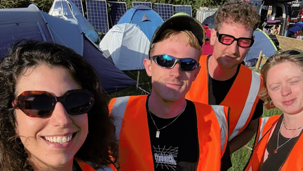Senseshift team in hi-vis at Glastonbury Festival