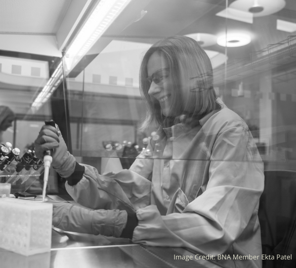 Neuroscientist at work in laboratory